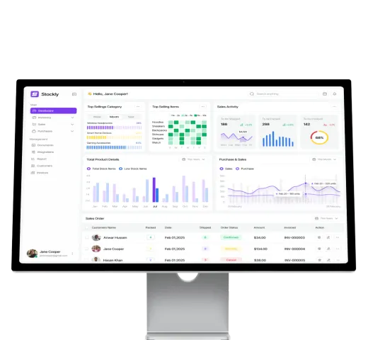 Stockly inventory management dashboard
